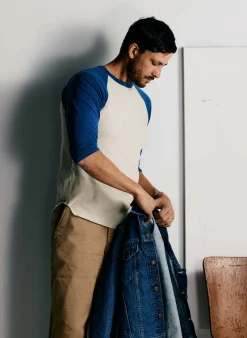 imogene + willie 3/4 Knit Raglan In Blue| T-Shirts|Knits & Sweaters