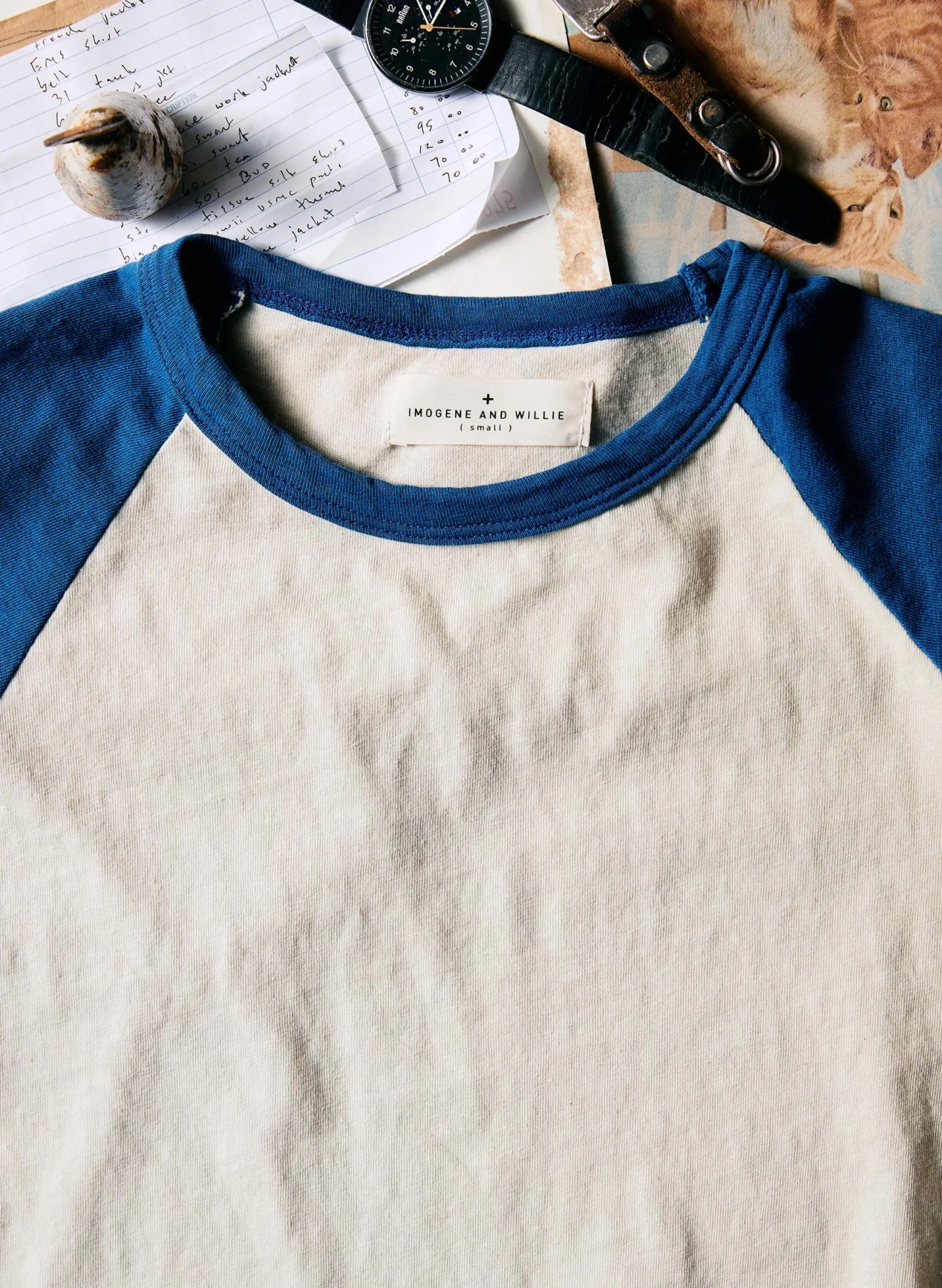 imogene + willie 3/4 Knit Raglan In Blue| T-Shirts|Knits & Sweaters