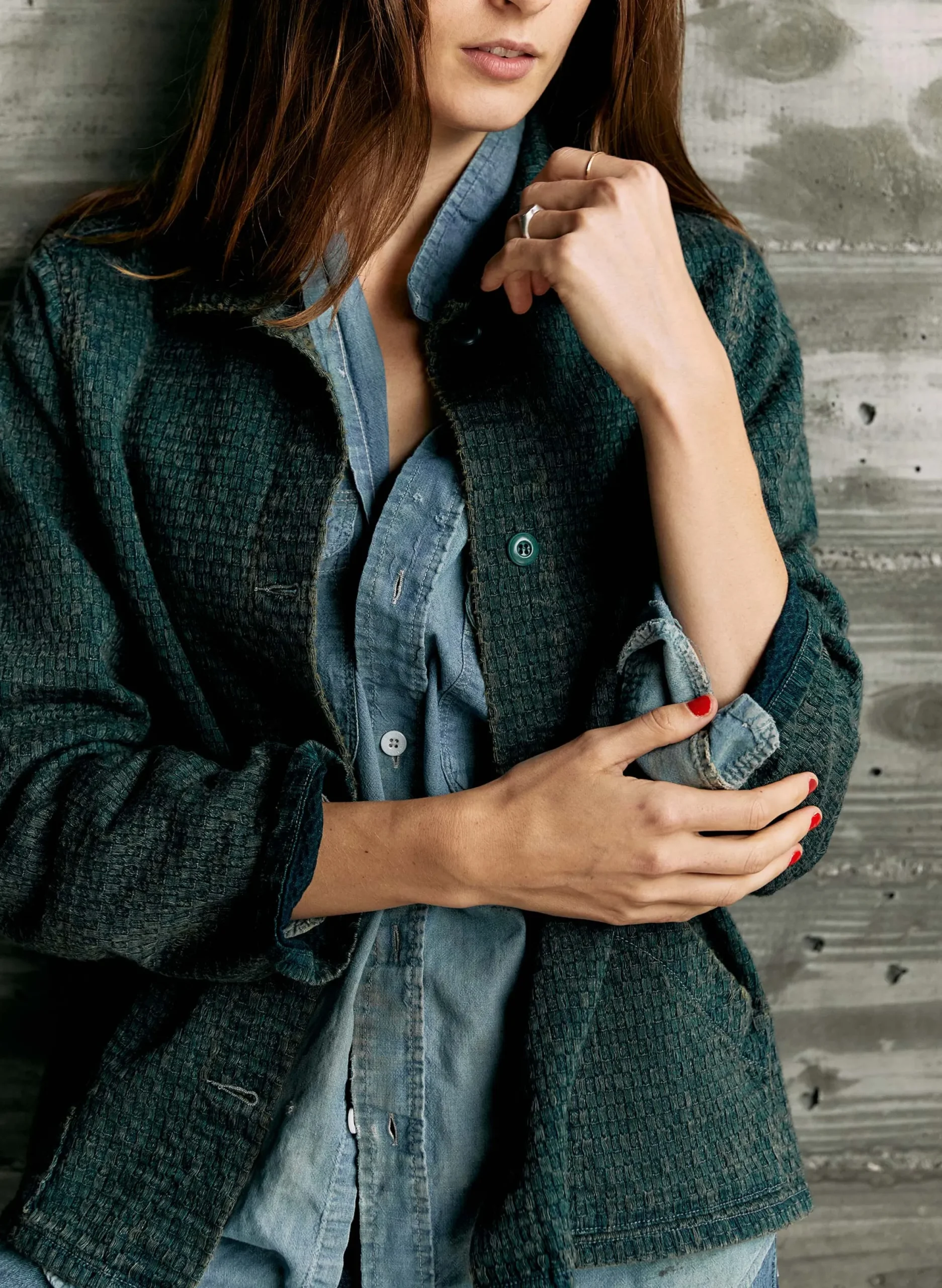 imogene + willie Agnes Jacket In Woven Indigo|Women Jackets