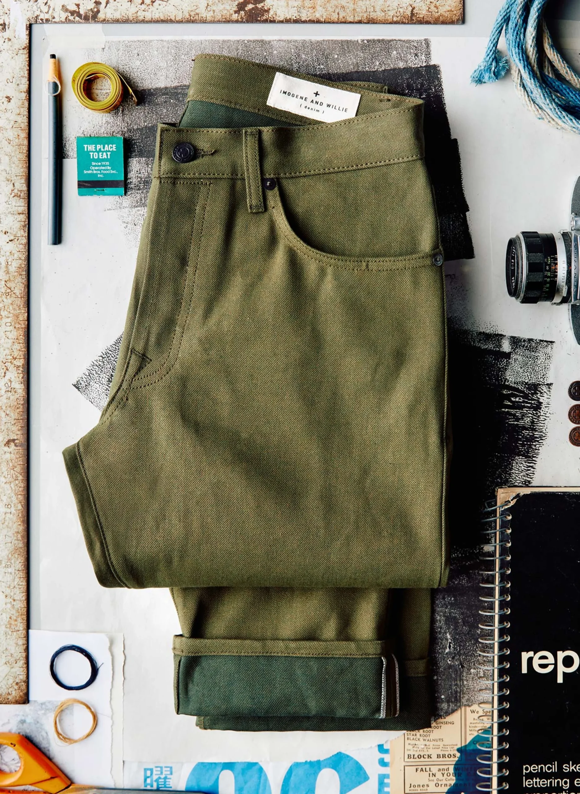 imogene + willie Barton Olive Rigid Jp| Denim