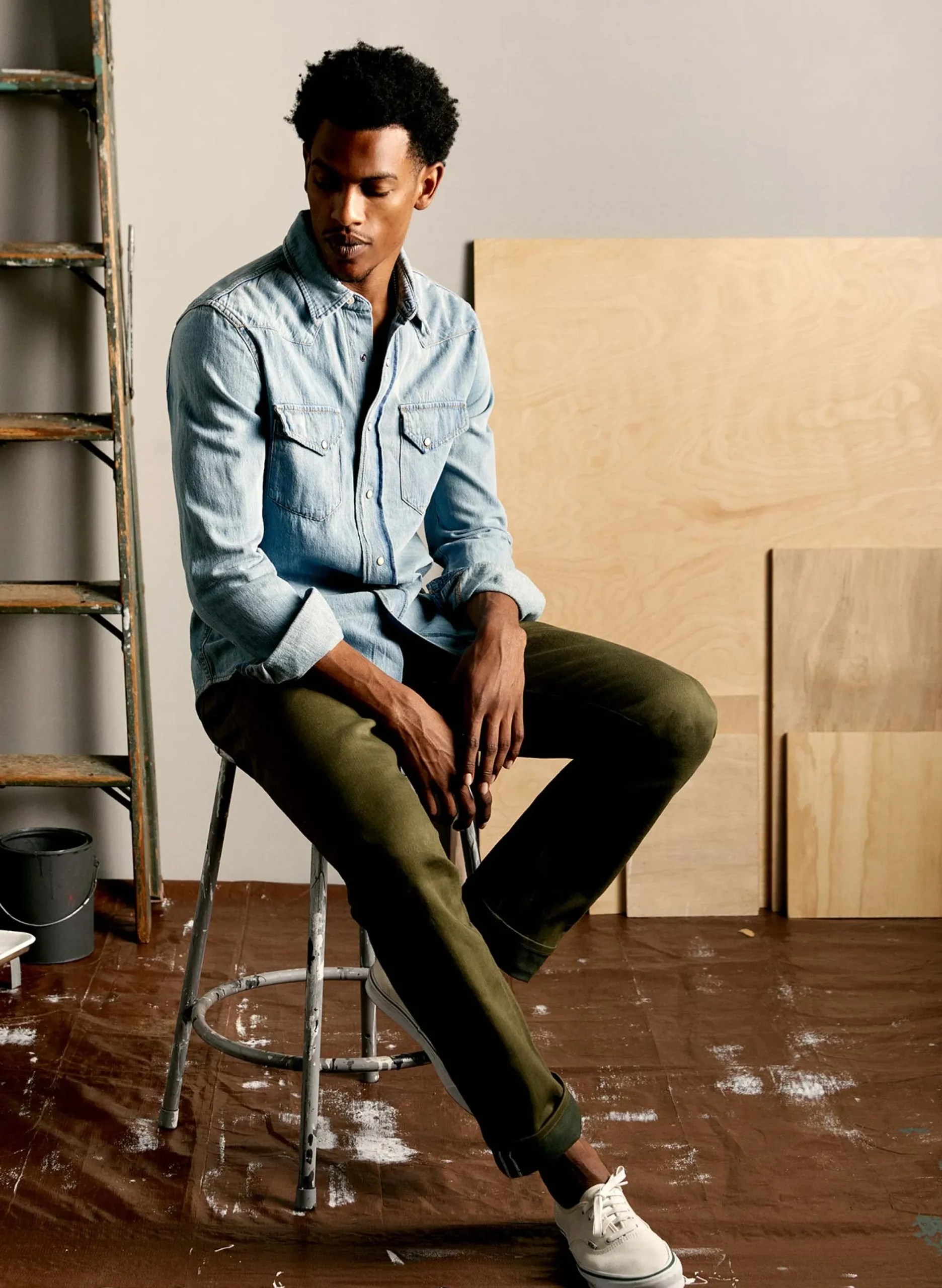 imogene + willie Barton Olive Rigid Jp| Denim