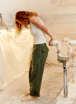 imogene + willie Blake Military Trouser In Olive|Women Pants & Shorts