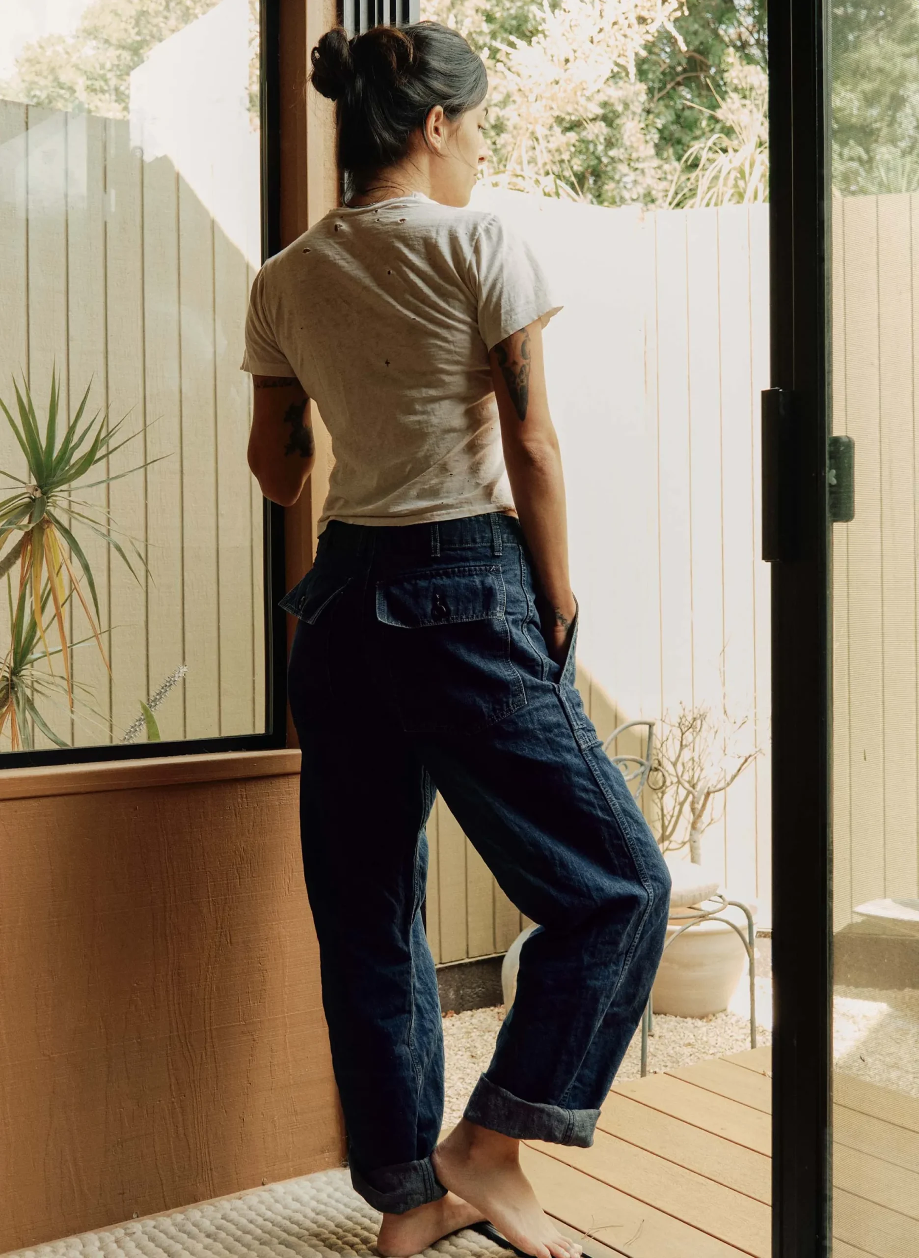 imogene + willie Blake Military Trouser In Washed Indigo|Women Pants & Shorts