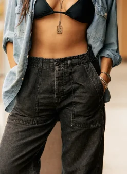 imogene + willie Blake Military Trouser In Washed Black|Women Pants & Shorts