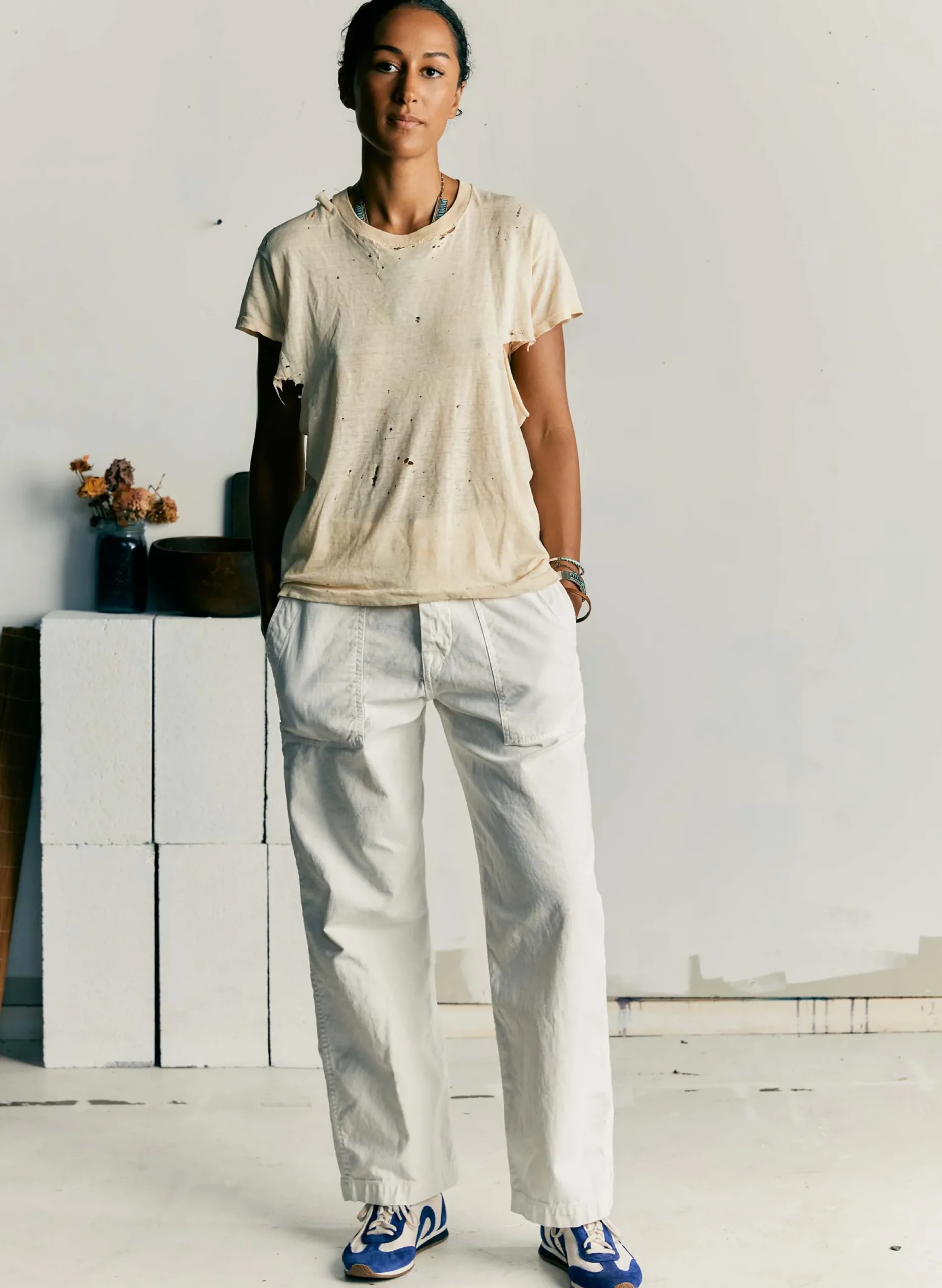 imogene + willie Blake Military Trouser In White|Women Pants & Shorts