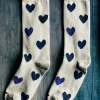 imogene + willie Blue Heart Sock In Natural|Women Accessories|Accessories