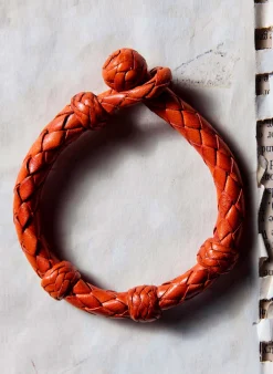 imogene + willie Chamula Round Orange Leather Bracelet|Women Accessories|Accessories