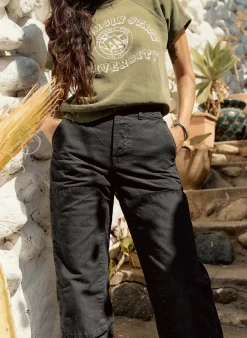 imogene + willie Clarke Canvas Workpant In Black|Women Pants & Shorts