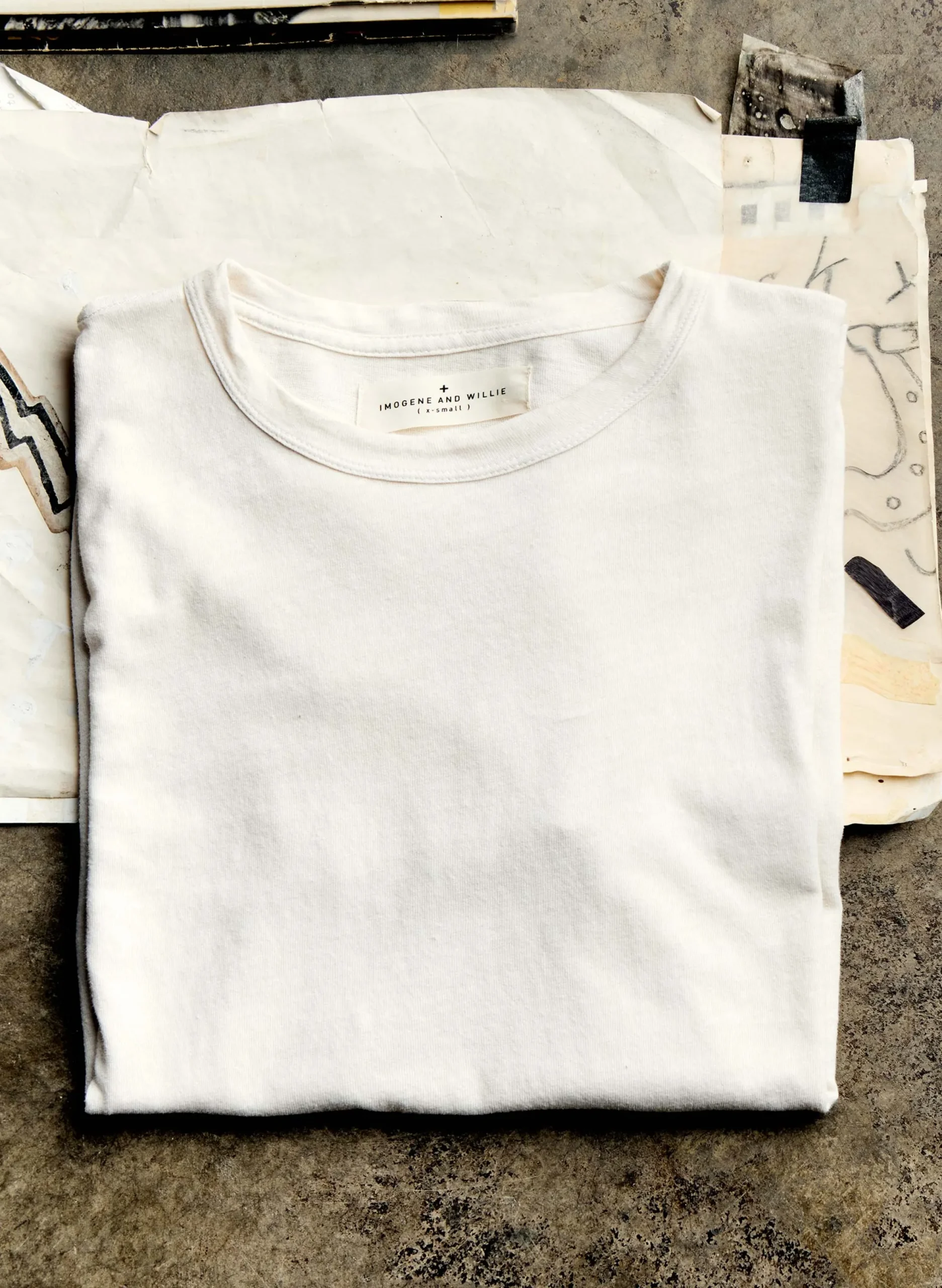 imogene + willie Classic Knit Vintage White Crew| T-Shirts