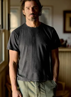 imogene + willie Cotton Hemp Crew In Faded Black| T-Shirts