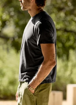 imogene + willie Cotton Hemp Crew In Faded Black| T-Shirts