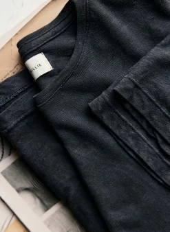 imogene + willie Cotton Hemp Crew In Faded Black| T-Shirts
