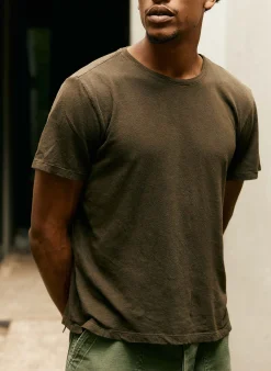 imogene + willie Cotton Hemp Crew In Olive| T-Shirts