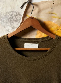 imogene + willie Cotton Hemp Crew In Olive| T-Shirts