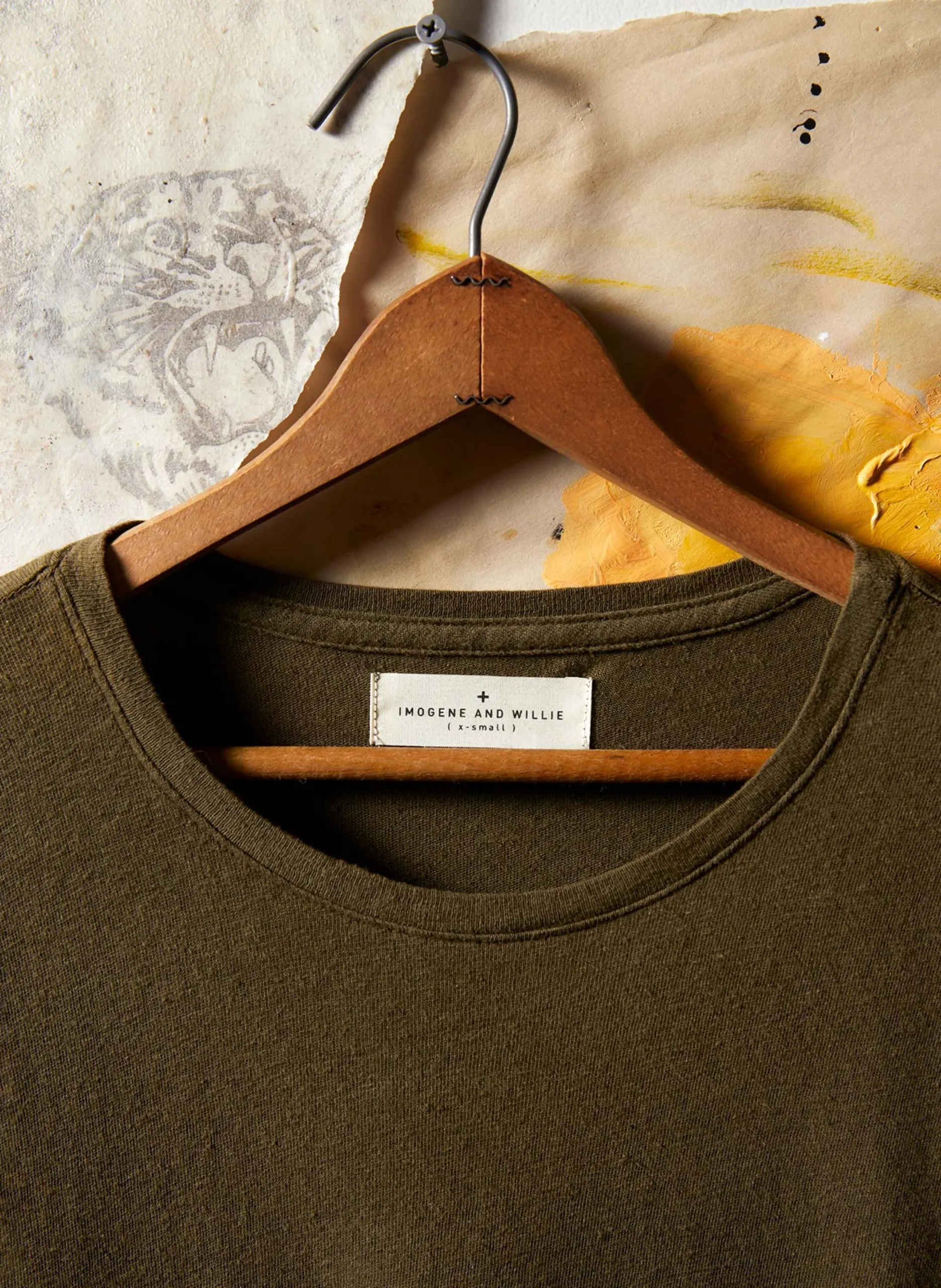 imogene + willie Cotton Hemp Crew In Olive| T-Shirts