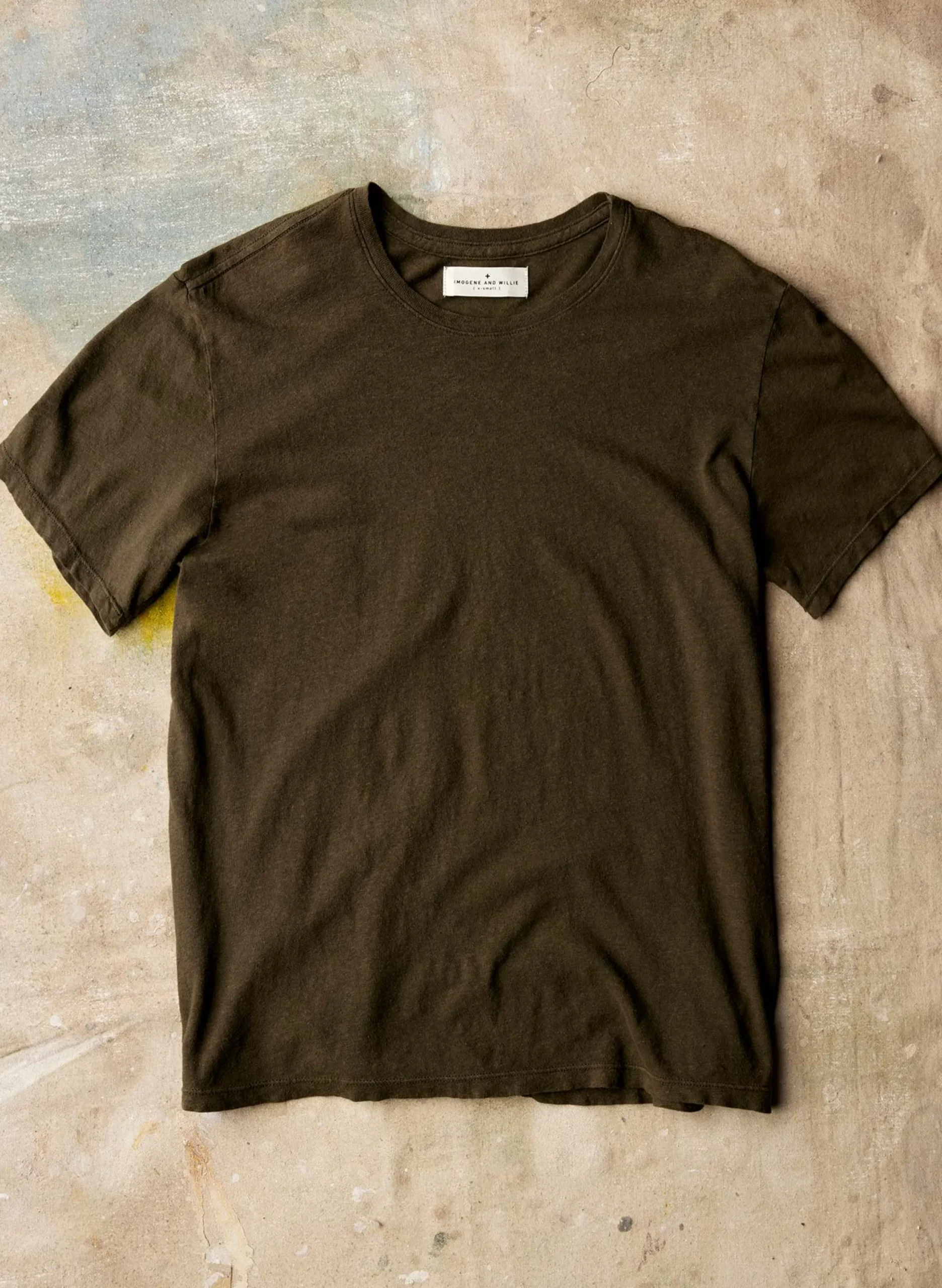 imogene + willie Cotton Hemp Crew In Olive| T-Shirts