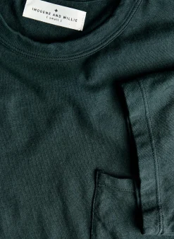imogene + willie Dark Green Knit Pocket Tee| T-Shirts
