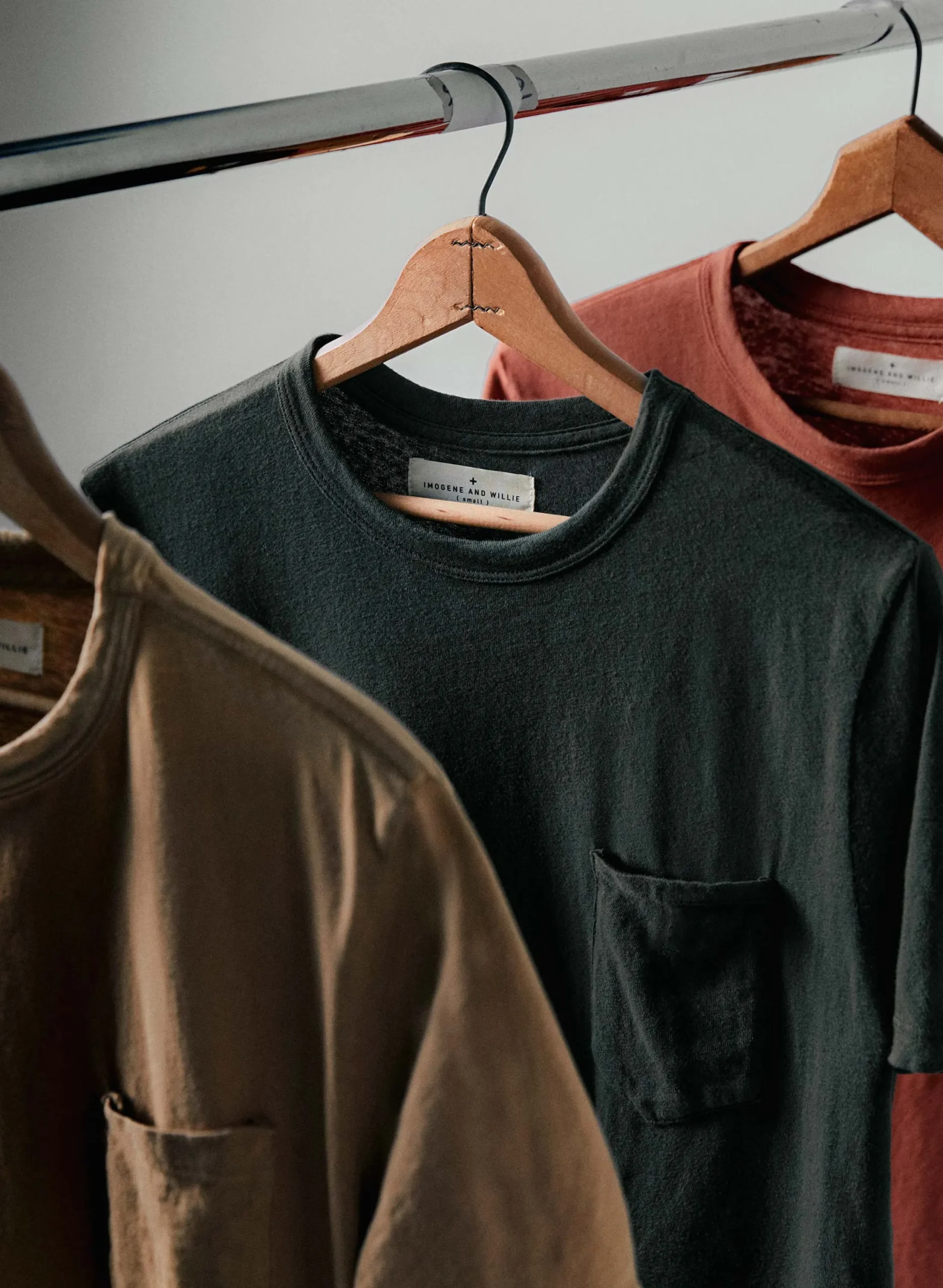 imogene + willie Dark Green Knit Pocket Tee| T-Shirts