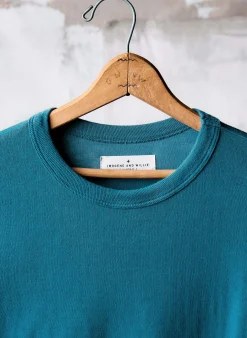 imogene + willie Double Knit Thermal Crew In Teal|Women Tees + Tanks|Knits & Sweaters