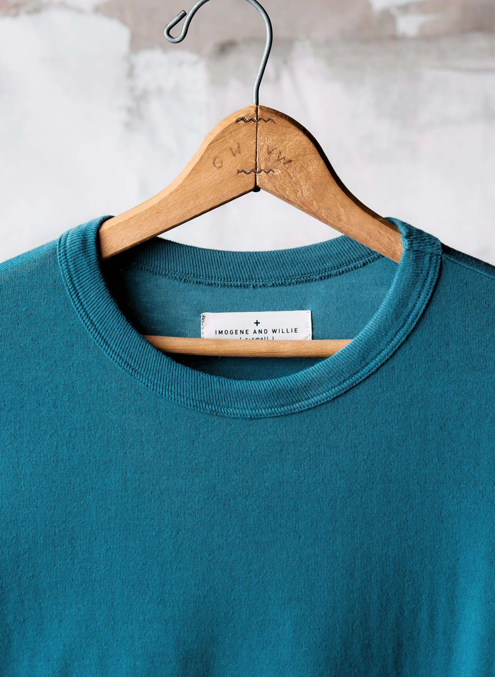 imogene + willie Double Knit Thermal Crew In Teal|Women Tees + Tanks|Knits & Sweaters