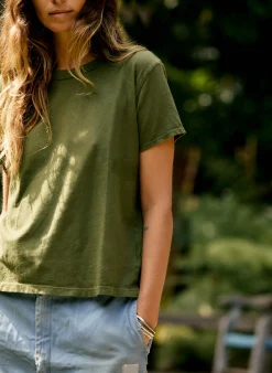 imogene + willie Drop Tee In Olive|Women Tees + Tanks
