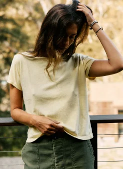 imogene + willie Drop Tee In Yellow|Women Tees + Tanks