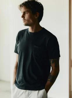 imogene + willie Faded Black Knit Pocket Tee| T-Shirts