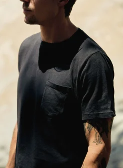 imogene + willie Faded Black Knit Pocket Tee| T-Shirts