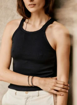 imogene + willie Faded Black Ribbed Racerback Tank|Women Tees + Tanks