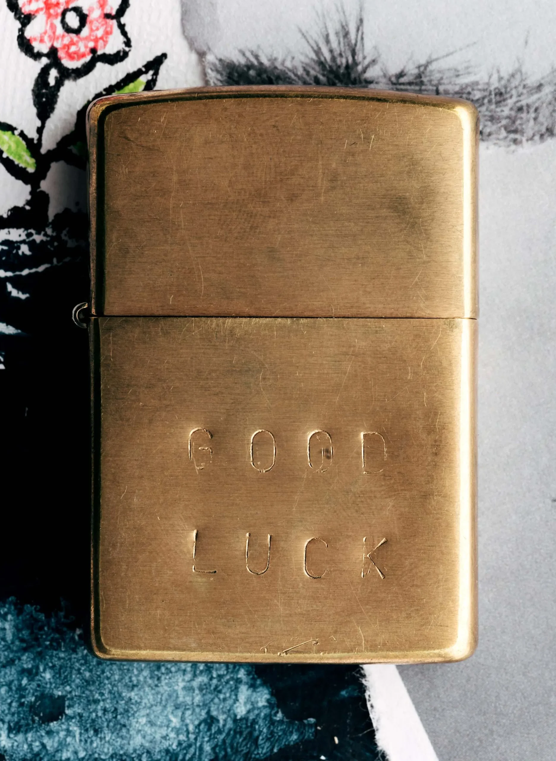 imogene + willie Hand Stamped "good Luck" Zippo|Women Home Goods|Home Goods