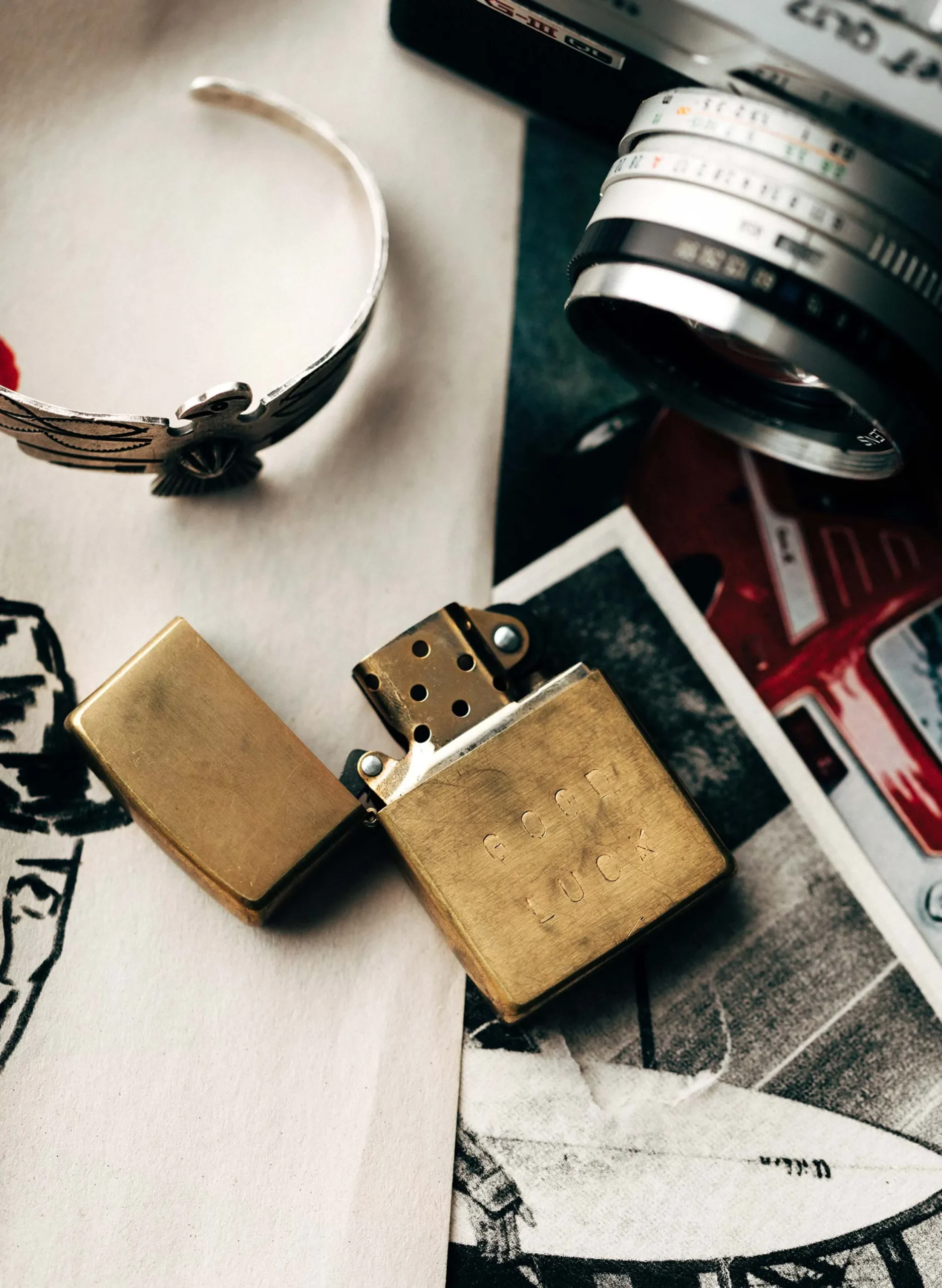 imogene + willie Hand Stamped "good Luck" Zippo|Women Home Goods|Home Goods