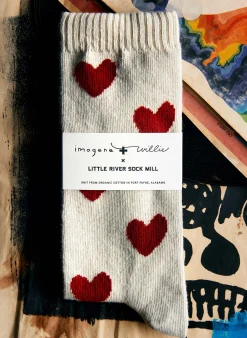 imogene + willie Heart Sock In Natural|Women Accessories|Accessories