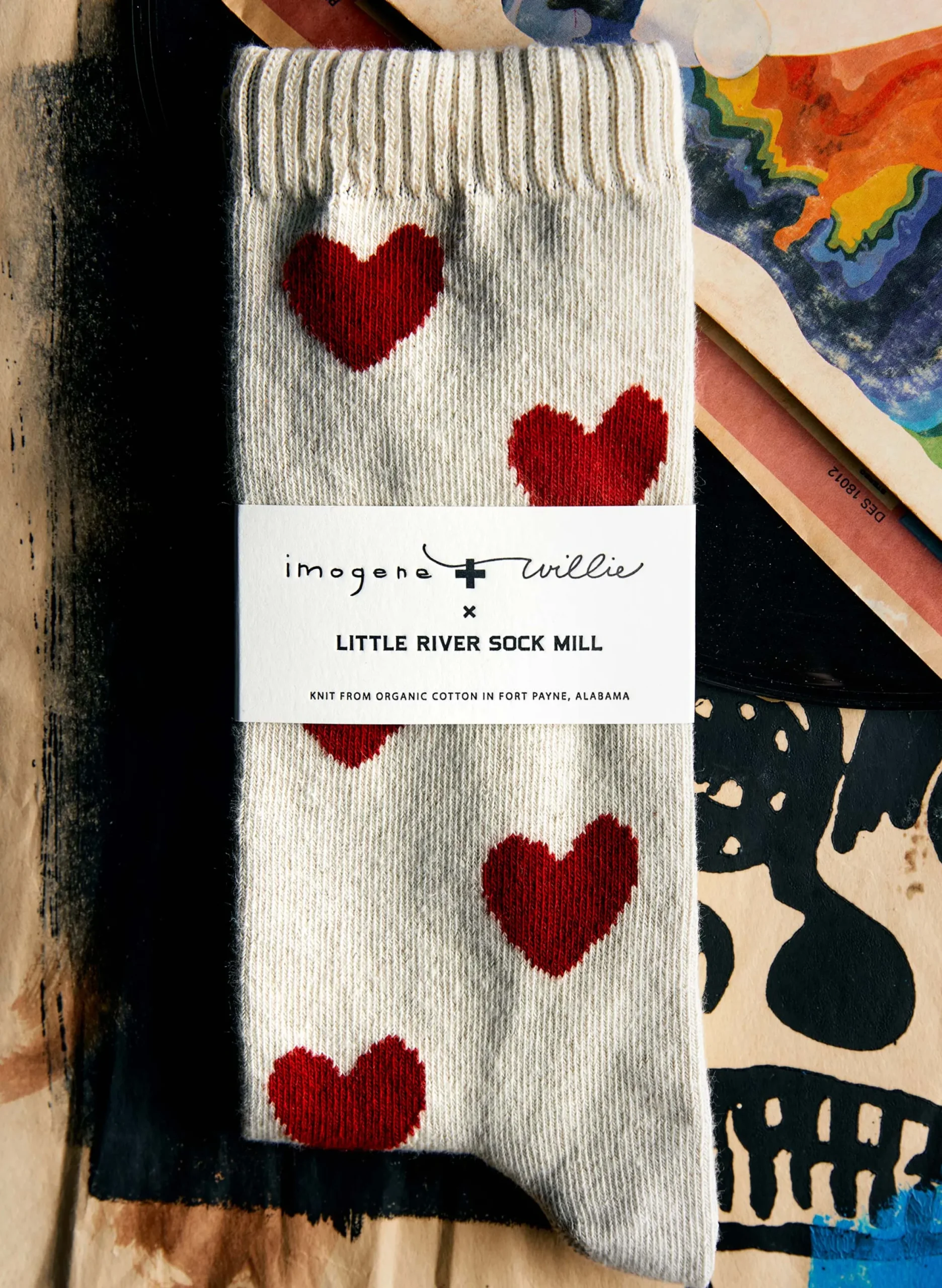 imogene + willie Heart Sock In Natural|Women Accessories|Accessories