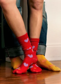 imogene + willie Heart Sock In Poppy|Women Accessories|Accessories