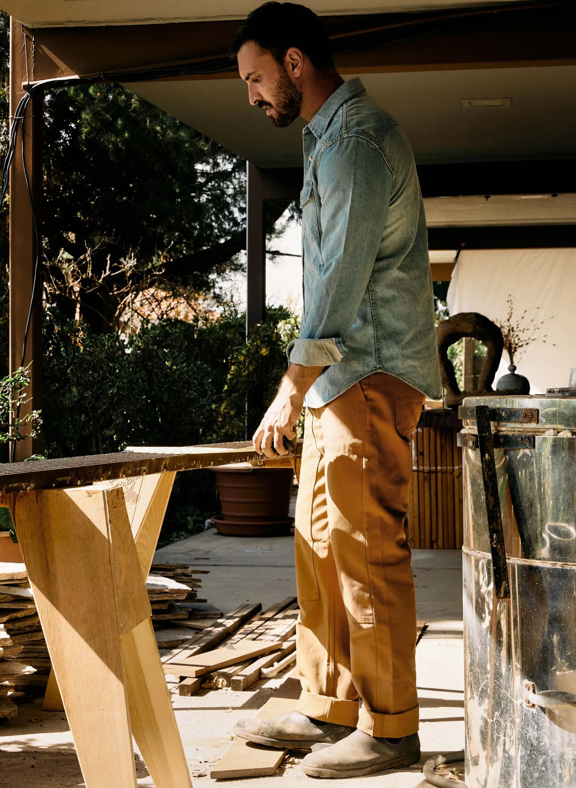 imogene + willie Hencye Canvas Workpant In Brown| Pants & Shorts