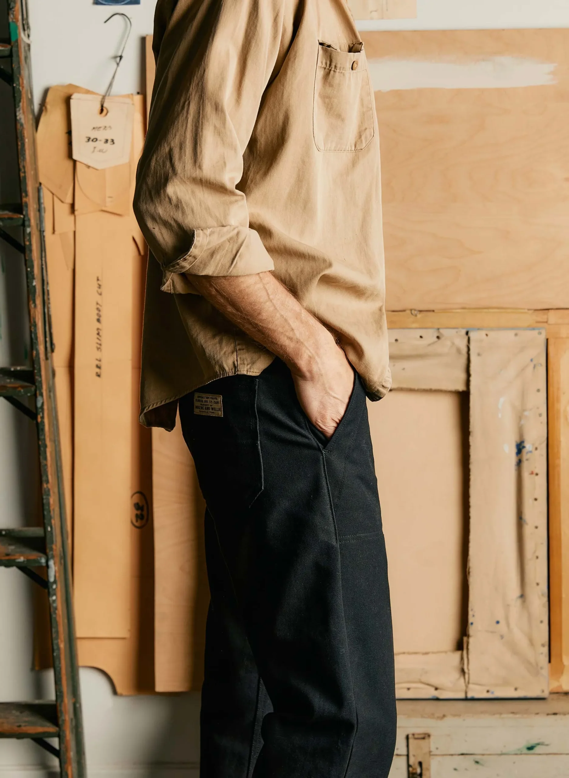 imogene + willie Hencye Canvas Workpant In Black| Pants & Shorts