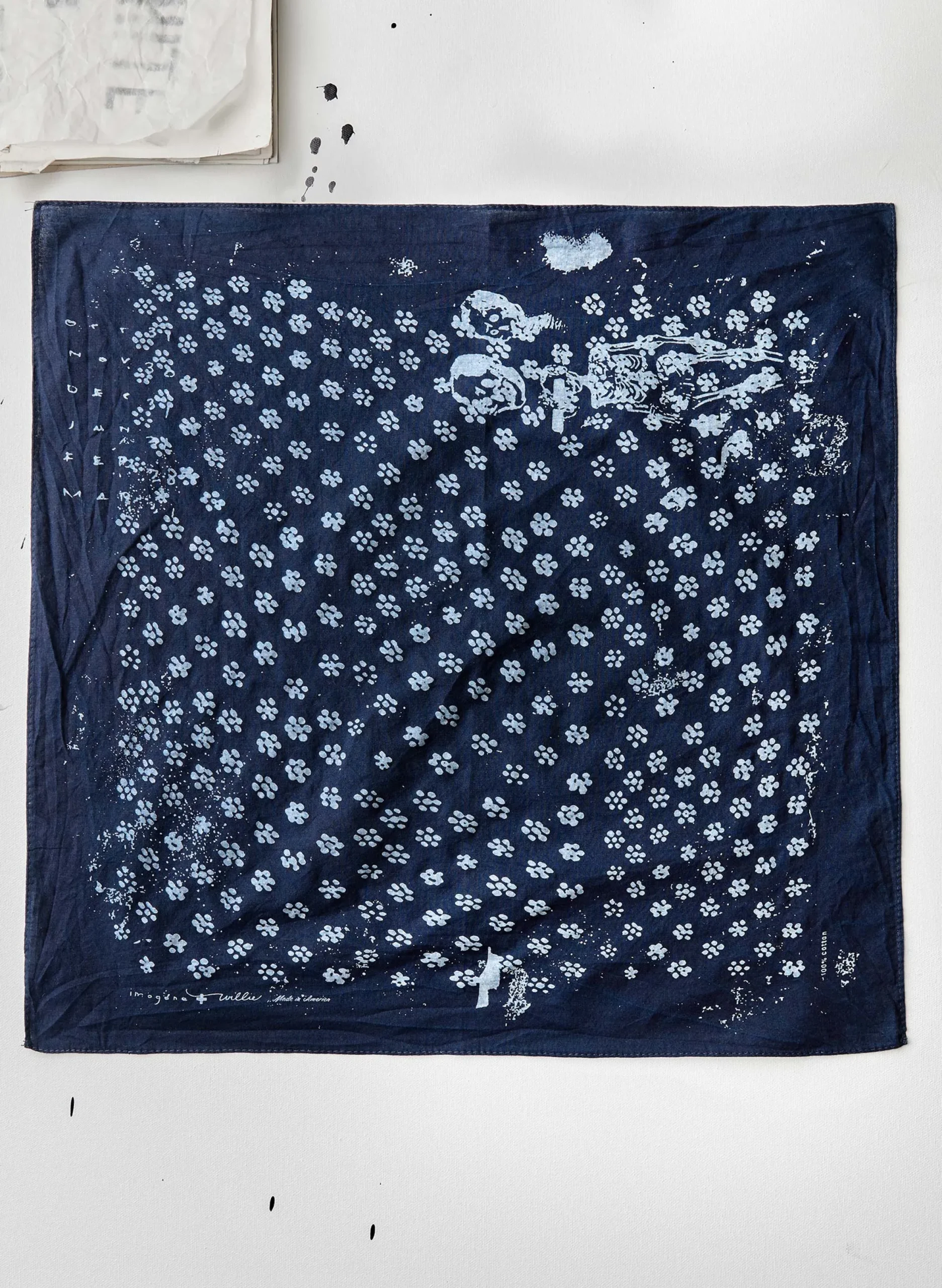 imogene + willie Indigo "flower Print" Bandana|Women Accessories|Accessories