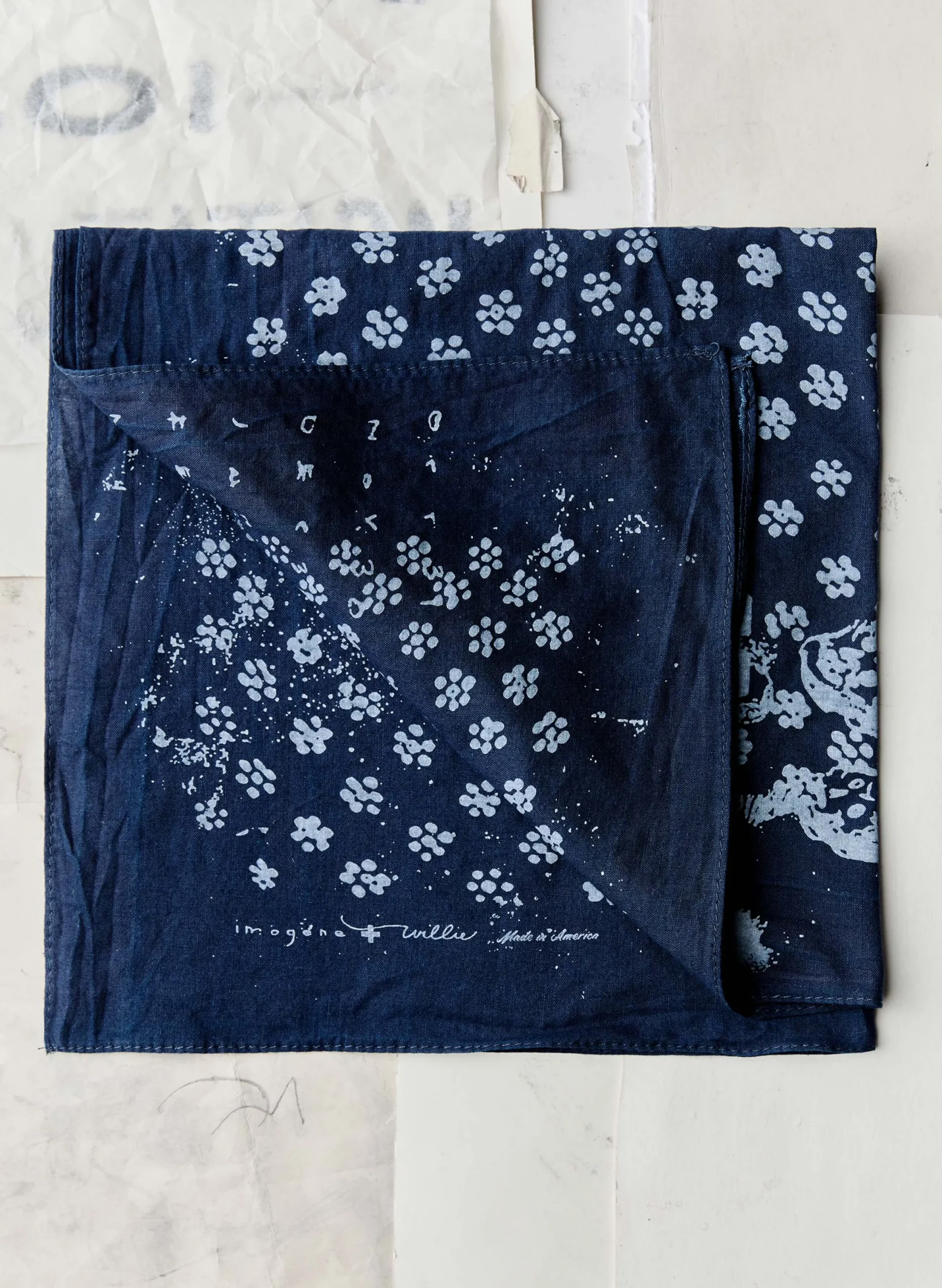 imogene + willie Indigo "flower Print" Bandana|Women Accessories|Accessories