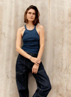 imogene + willie Indigo Ribbed Racerback Tank|Women Tees + Tanks