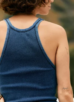 imogene + willie Indigo Ribbed Racerback Tank|Women Tees + Tanks