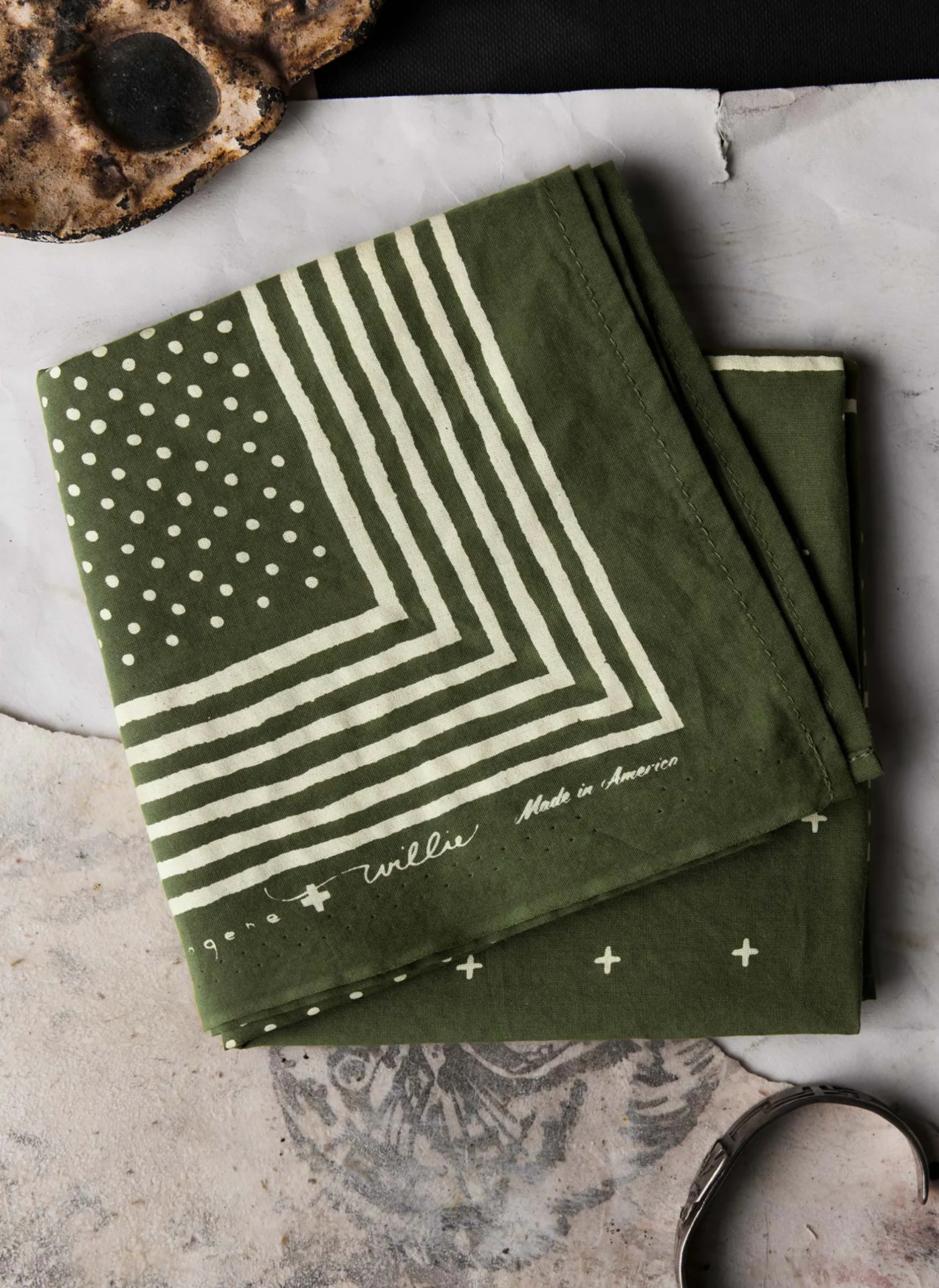 imogene + willie I+w Vintage Olive Bandana V2|Women Accessories|Accessories