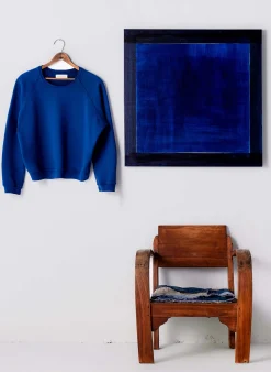 imogene + willie Lana Raglan Sweatshirt In Klein Blue|Women Knits & Sweaters
