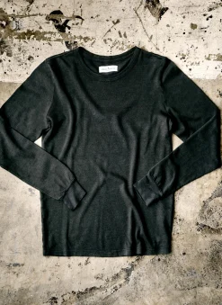 imogene + willie Long Sleeve Faded Black Crew| Knits & Sweaters