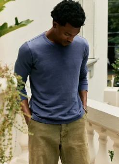 imogene + willie Long Sleeve Faded Steel Crew| T-Shirts