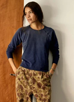 imogene + willie Long Sleeve Raglan In Faded Navy|Women Tees + Tanks|Knits & Sweaters