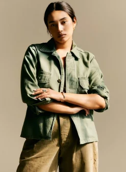 imogene + willie Military Shirt Jacket In Fatigue Green|Women Shirts|Shirts