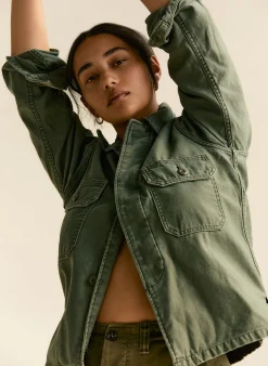 imogene + willie Military Shirt Jacket In Fatigue Green|Women Shirts|Shirts