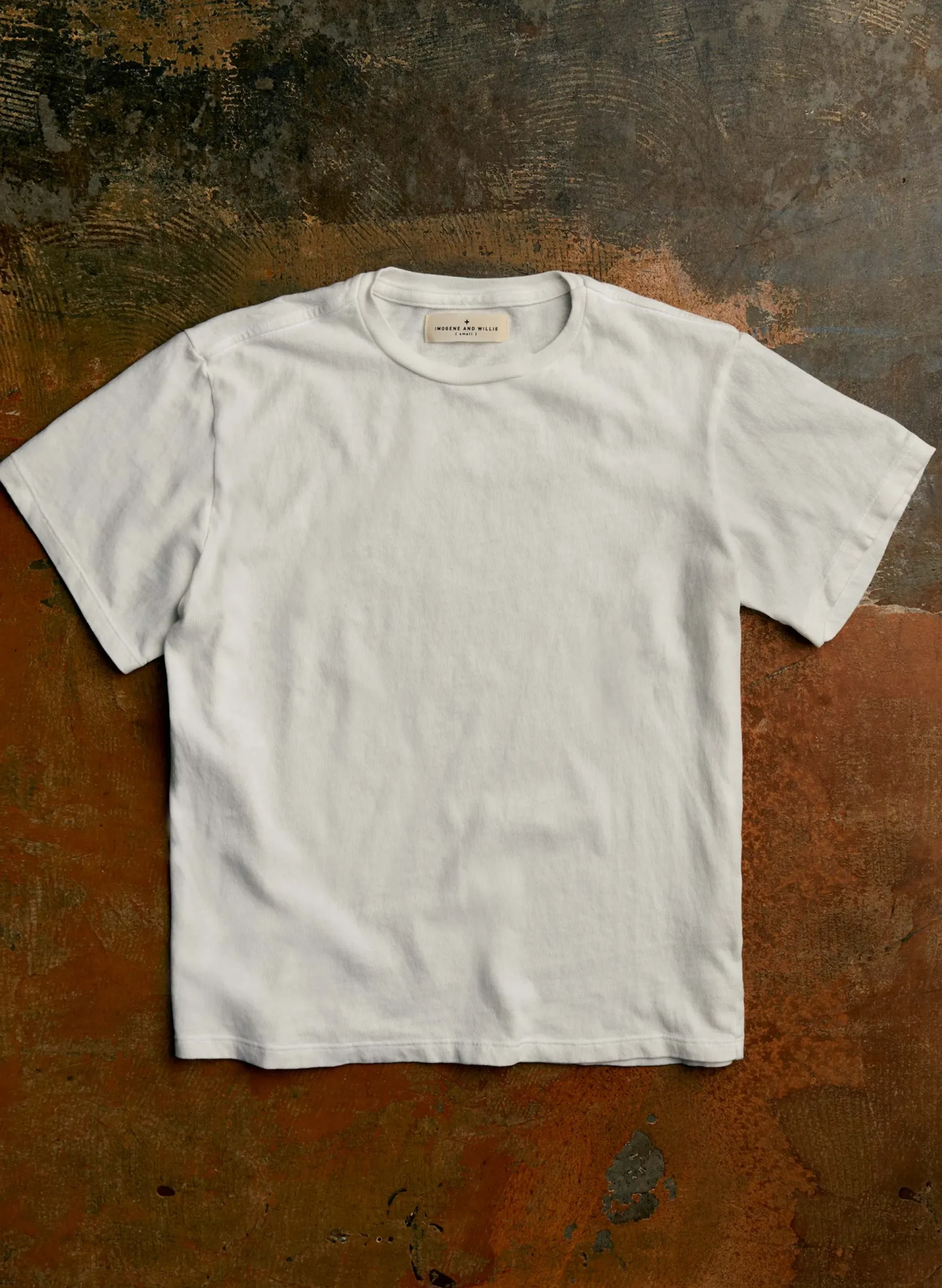 imogene + willie Novel Knit White Crew| T-Shirts