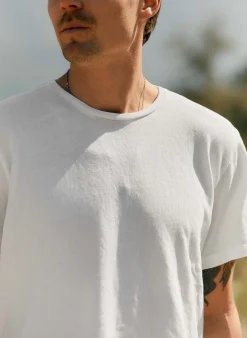 imogene + willie Novel Knit White Crew| T-Shirts