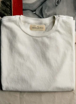 imogene + willie Novel Knit White Crew| T-Shirts